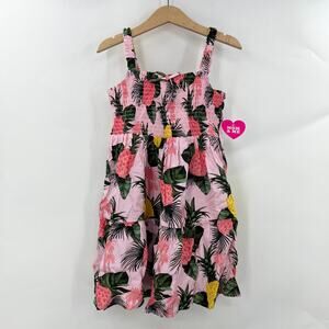 NWT The Children’s Place 5T Pink Aspen Gold Floral Dress Hawaiian Pineapple